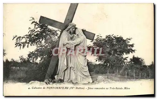 Ansichtskarte AK Calvaire de Ponchateau Jesus rencontre sa Tres Sainte Mre