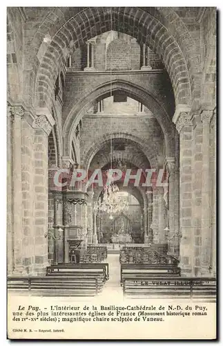 Cartes postales Le Puy L interieur de la Basilique Cathedrale ND du Puy