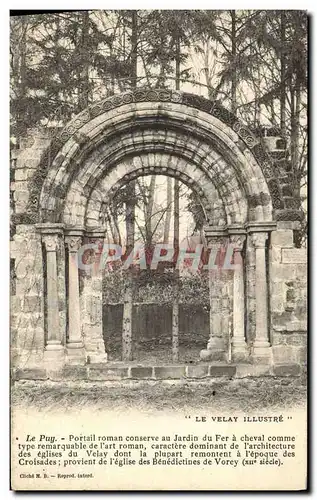 Ansichtskarte AK Le Puy Portail Roman cosnerve au jardin du fer a cheval