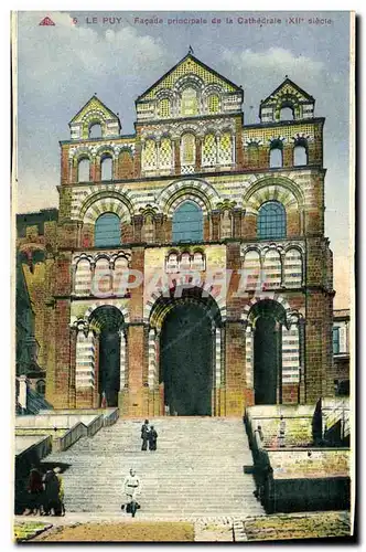 Ansichtskarte AK LE Puy Facade principale de la cathedrale