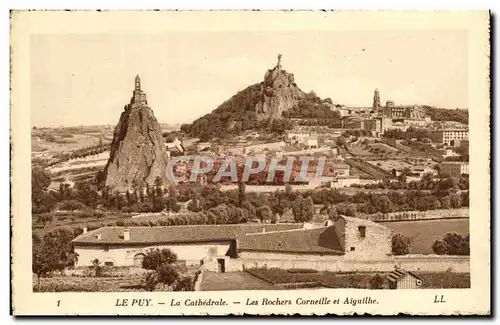 Ansichtskarte AK Le Puy La Cathedrale Les rochers Corneille et Aiguilhe