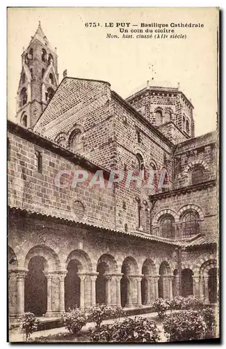 Cartes postales Le Puy Basilique Cathedrale Un coin du cloitre