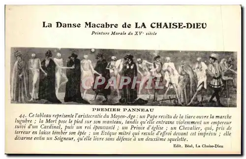 Ansichtskarte AK La chaise dieu Premier Panneau Danse macabre