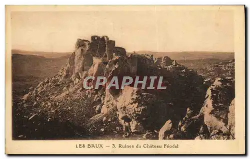 Ansichtskarte AK Les Baux Ruines du Chateau feodal