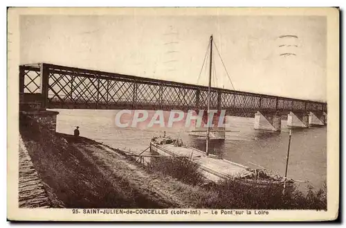 Cartes postales Saint Julien de Concelles Le pont sur la Loire Bateau