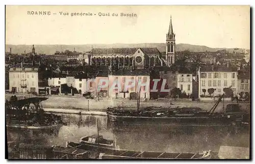 Cartes postales Roanne Vue Generale Quai du Bassin