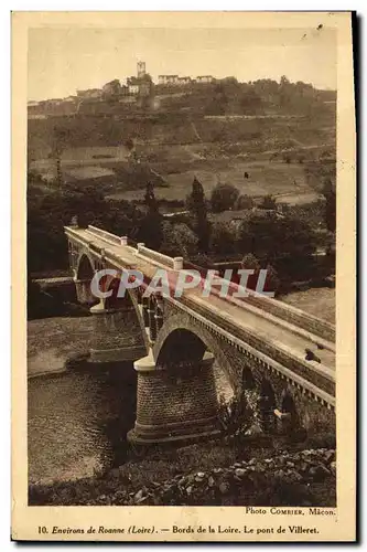 Cartes postales Environs de Roanne Bords de la Loire Le pont de Villereet