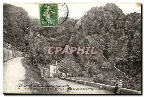 Cartes postales Environs de Rochetaillee Les deux routes d acces au pied du haut du barrage du gouffre d enfer