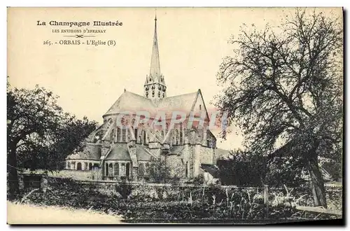 Ansichtskarte AK La Champagne Illustree Environs d Epernay Orbais L eglise