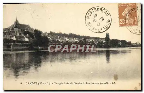 Cartes postales Candes Vue generale de Candes a Montsoreau