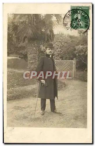 CARTE PHOTO Saumur Maine et Loire Homme en melon