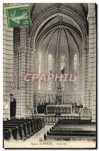 Cartes postales Breze Eglise Interieur