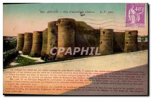 Cartes postales Angers Vue d Ensemble du Chateau