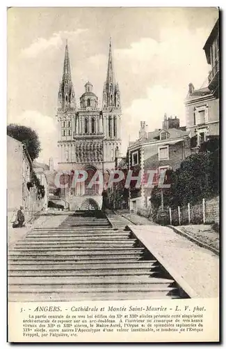 Cartes postales Angers Cathedrale Et Montee Saint Maurice