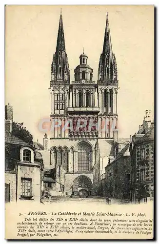 Ansichtskarte AK Angers La Cathedrale Et Montee Saint Maurice