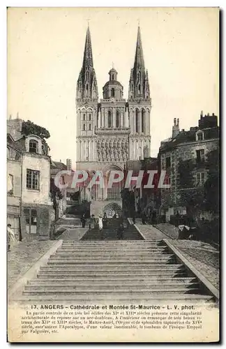 Cartes postales Angers Cathedrale et montee St Maurice