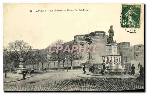 Cartes postales Angers Le Chateau Statue du Roi Rene