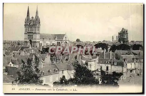 Cartes postales Angers Panorama vers la Cathedrale