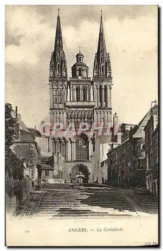 VINTAGE POSTCARD Angers the Cathedral