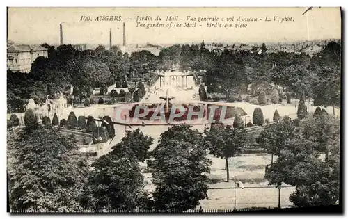 Cartes postales Angers Jardin du Mail Vue generale a vol d oiseau