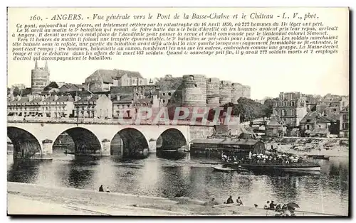 Cartes postales Angers Vue generale vers le Pont de la Basse Chaine et le Chateau Bateau