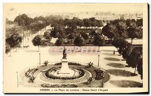 Cartes postales Angers La Place de Lorraine Statue David d Angers