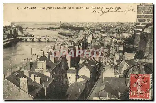 Ansichtskarte AK Angers Vue prise du Chateau sur la Maine La Ville basse