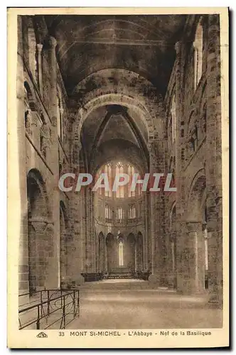 Cartes postales Mont St Michel L Abbaye Nef de la Basilique