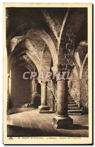 Ansichtskarte AK Mont St Michel L Abbaye Crypte de l Aquilon