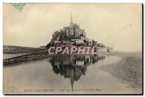 Ansichtskarte AK Mont Saint Michel Cote Sud Vue prise a l est de la Digue