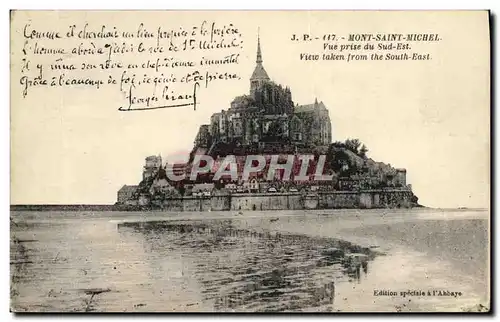 Cartes postales Mont Saint Michel Vue prise du Sud Est