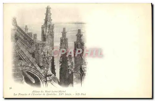 Cartes postales Abbaye du Mont Saint Michel Les Pinacles l Escalier de Dentelles XV e Siecle