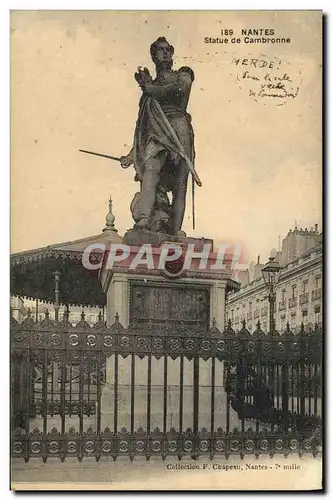 Ansichtskarte AK Nantes Statue de Cambronne