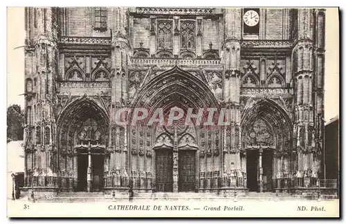 Ansichtskarte AK Cathedrale de Nantes Grand Portail