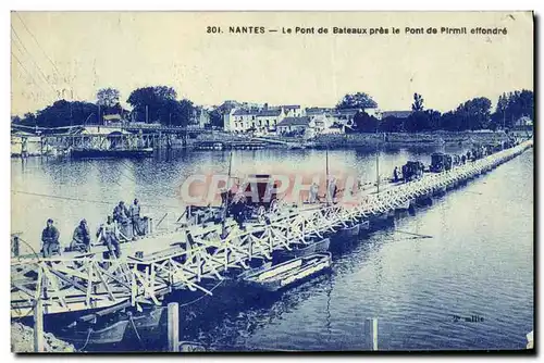 Ansichtskarte AK Nantes Le Pont de Bateaux pres le Pont de Pirmil effondre