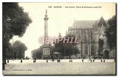 Cartes postales Nantes Les Cours Place et Colonne Louis XVI