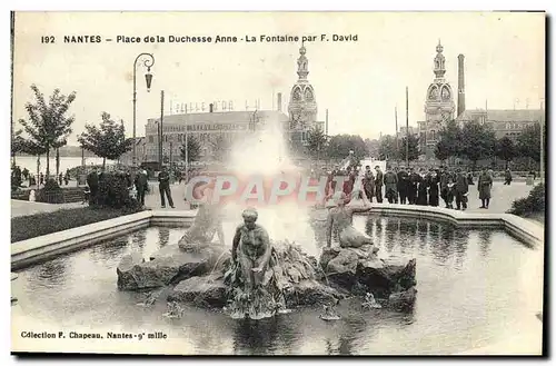 Cartes postales Nantes Place de la Duchesse Anne La Fontaine par F David