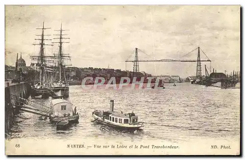 Cartes postales Nantes Vue sur la Loire et le Pont Transbordeur