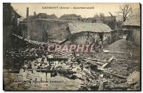 Cartes postales Caumont Quatier saute Militaria