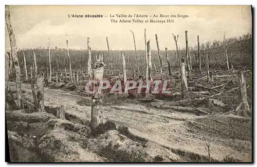 Ansichtskarte AK L Aisne devastee La Vallee de Ailette Au Mont des Singes Militaria