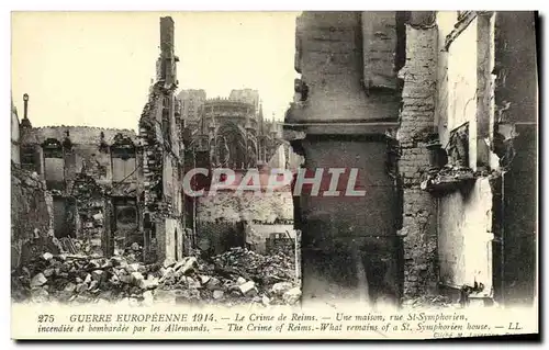 Cartes postales Le Crime de Reims Une Crime de Reims Une maison rue St Symphorien