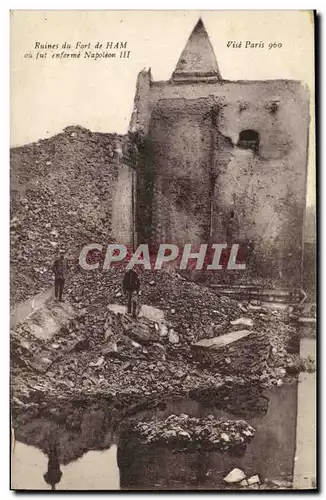 Cartes postales Ruines du Fort de HAM ou fut enferme Napoleon III Militaria