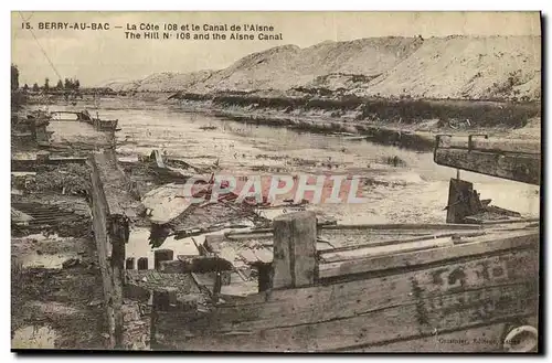 Cartes postales Berry au Bac La cote 108 et le canal de l Aisne