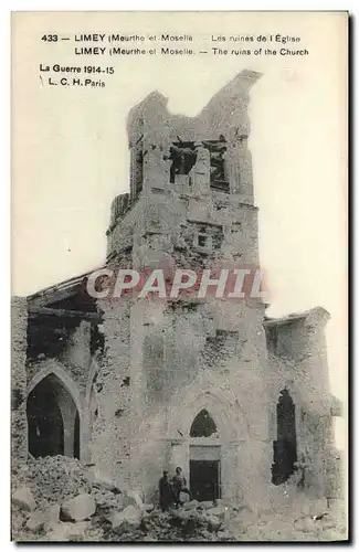 Cartes postales Limey Les ruines de l eglise Militaria