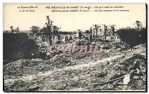 Cartes postales Neuville St Vaast Ce qu il reste du cimetiere Militaria