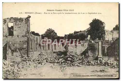 Ansichtskarte AK Militaria Revigny Rue de la Paix apres le Bombardement