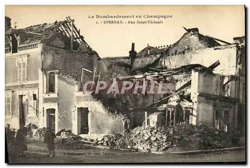 Cartes postales Militaria Eperany Rue Saint Thibanlt