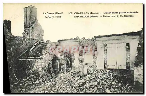 Cartes postales Militaria Chatillon Marne Maison borlee par les Allemands