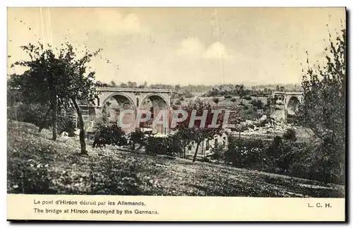 Cartes postales Militaria Le Pont d Hirson detruit par les Allemands