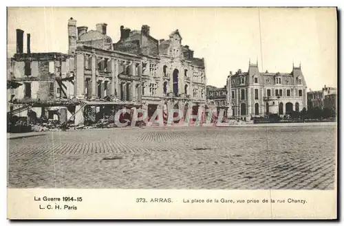 Ansichtskarte AK Militaria Arras La Place de la Gare Vue Prise de la rue Chanzy